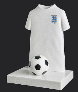 Crystal White Football Shirt Headstone - 16152