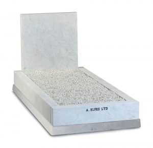 White Marble Jewish Headstone with White Chippings - ES8A
